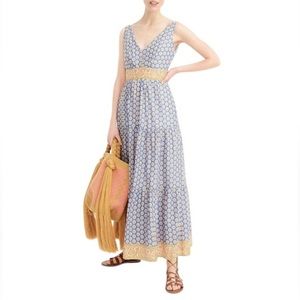 J Crew Point Sur Sleeveless Printed Maxi Dress Size 10